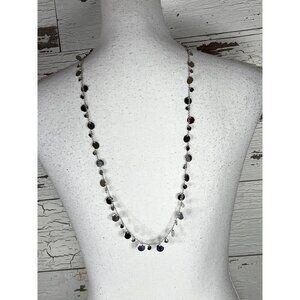 LIA SOPHIA RETIRED Panorama Reflection Necklace & Bracelet Set Silver Discs EUC